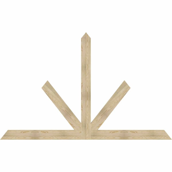 Ekena Millwork Saratoga Rough Sawn Timber Gable Bracket, Douglas Fir, 108"W x 68"H x 2"D x 6"F, 15/12 Pitch GBW108X68X0206SAR00RDF - main
